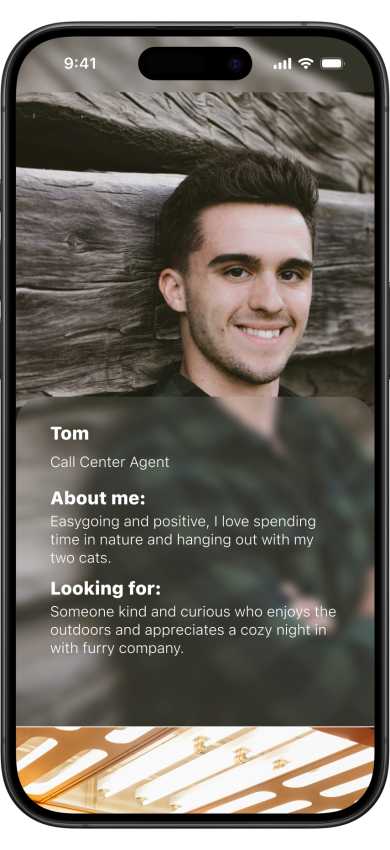 High-fidelity UI design for a dating app